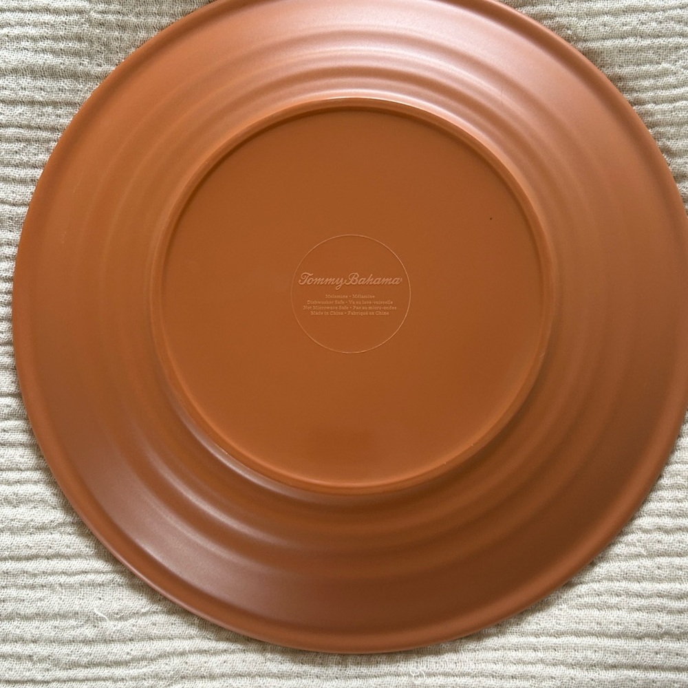 Tommy Bahama Set Of 4 10 1/2” Blue Medallion Melamine Dinner Plates. Pre Owned - Picture 6 of 7